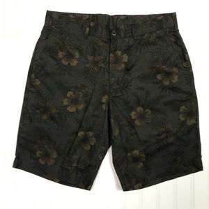 UNIQLO ARMY GREEN FLOWER PRINT MEN’S SHORTS SZ 27
